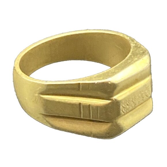 Unbranded Other - Men's Signet Ring  Vintage Size 11 Gold Tone Wide 12 mm 11 grams LOOK